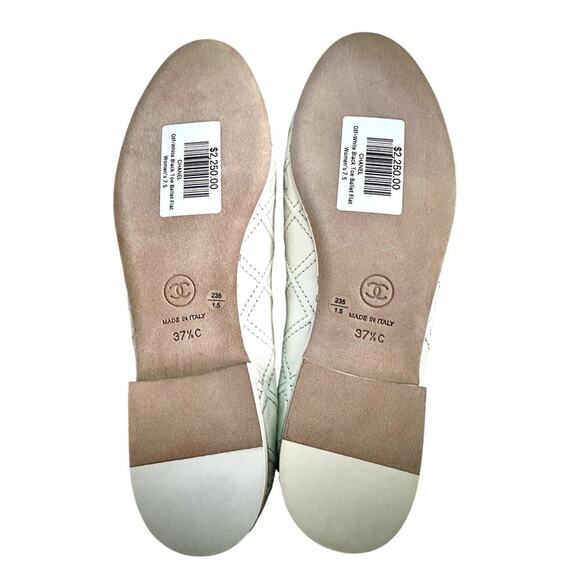 Chanel Off-White Black Toe Ballet Flat - Picture 3 of 9
